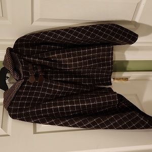 Ralph Lauren brown checkered cape made in Italy